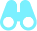 Blue binoculars icon representing vision and focus.
